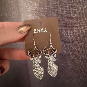 Silver Deer Earrings